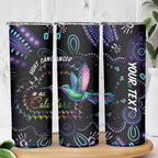 Australia Indigenous Aboriginal Arts Skinny Tumbler Hummingbird - Fight Cancer In All Colors