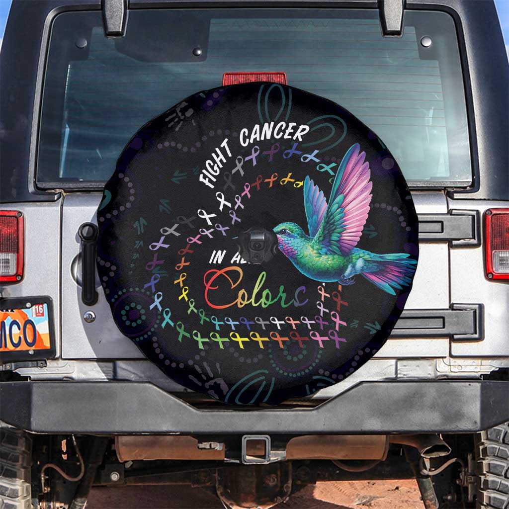 Australia Indigenous Aboriginal Arts Spare Tire Cover Hummingbird - Fight Cancer In All Colors