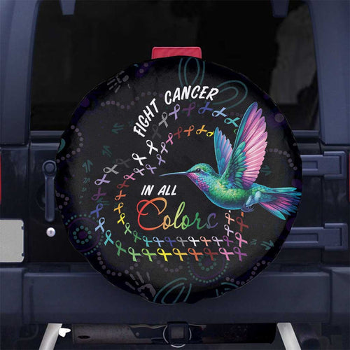 Australia Indigenous Aboriginal Arts Spare Tire Cover Hummingbird - Fight Cancer In All Colors