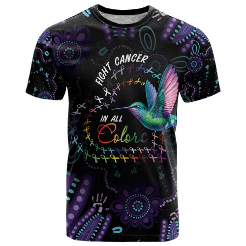 Australia Indigenous Aboriginal Arts T Shirt Hummingbird - Fight Cancer In All Colors