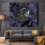 Australia Indigenous Aboriginal Arts Tapestry Hummingbird - Fight Cancer In All Colors