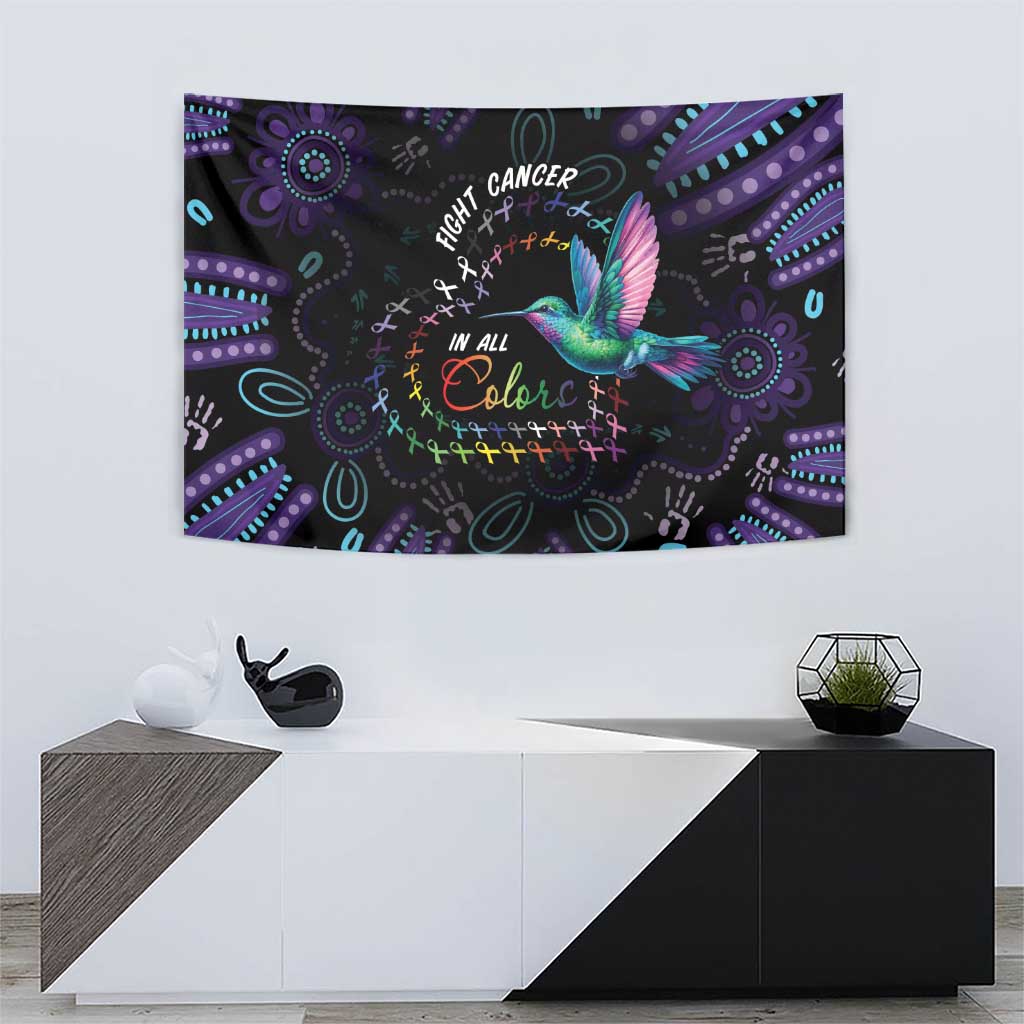 Australia Indigenous Aboriginal Arts Tapestry Hummingbird - Fight Cancer In All Colors