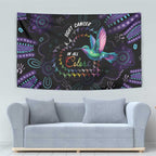 Australia Indigenous Aboriginal Arts Tapestry Hummingbird - Fight Cancer In All Colors