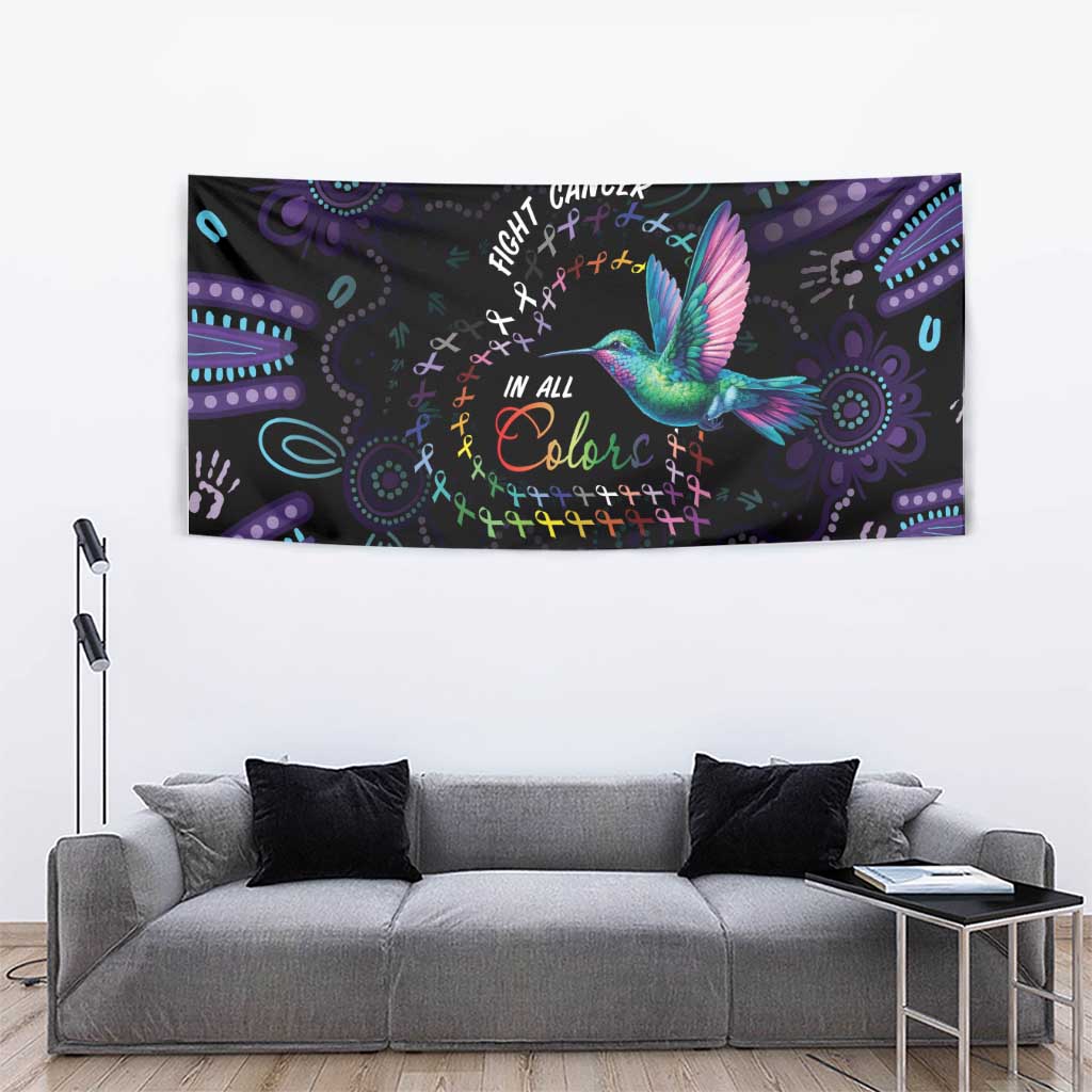 Australia Indigenous Aboriginal Arts Tapestry Hummingbird - Fight Cancer In All Colors