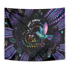 Australia Indigenous Aboriginal Arts Tapestry Hummingbird - Fight Cancer In All Colors