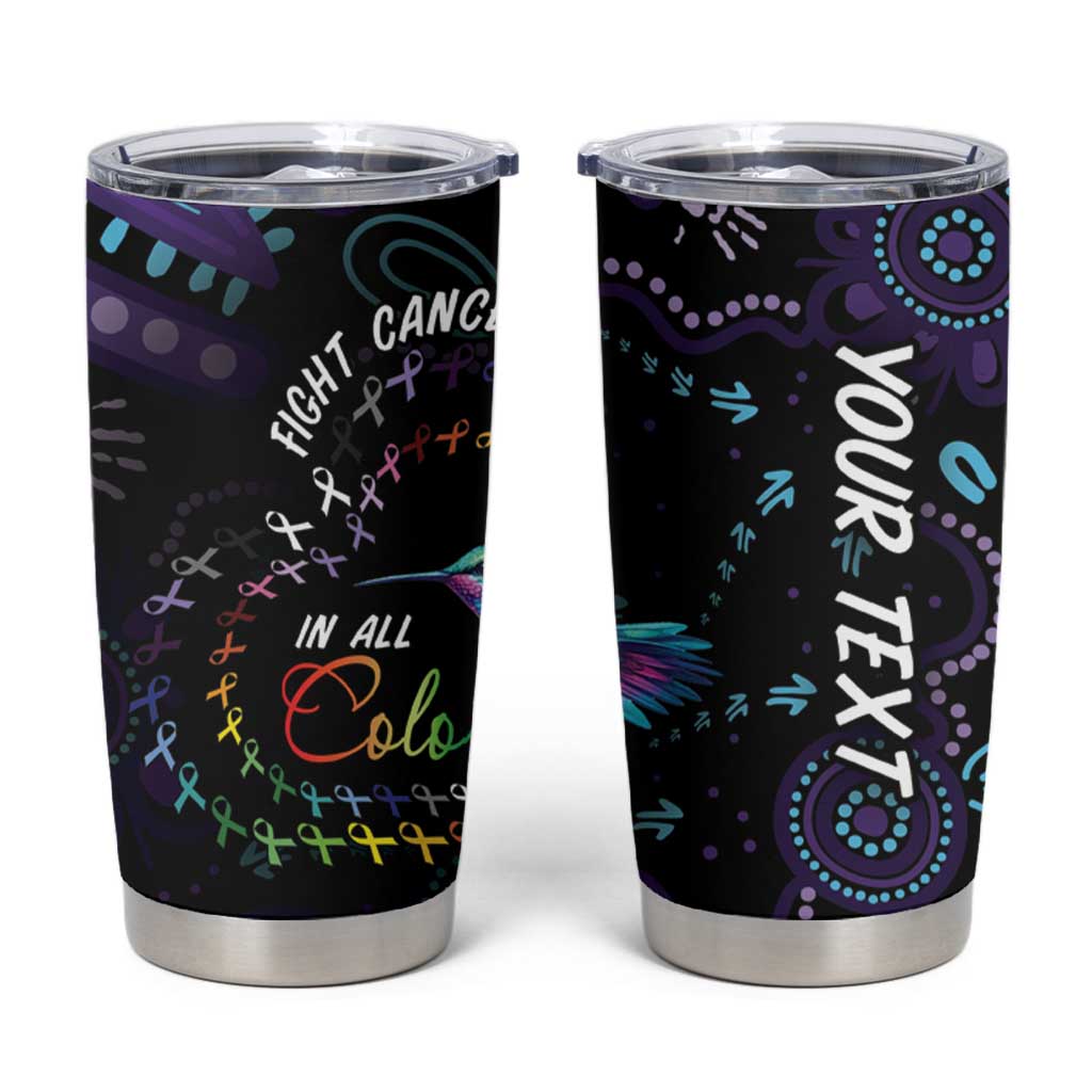 Australia Indigenous Aboriginal Arts Tumbler Cup Hummingbird - Fight Cancer In All Colors