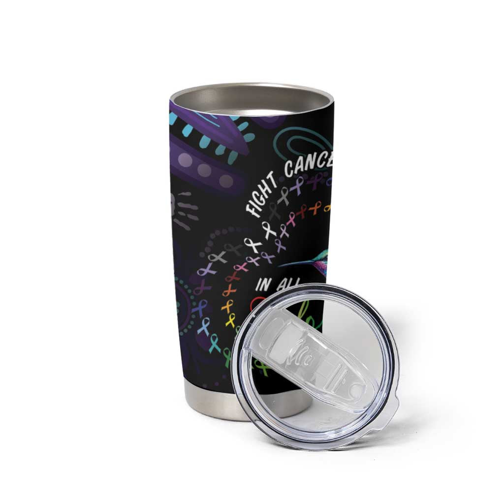 Australia Indigenous Aboriginal Arts Tumbler Cup Hummingbird - Fight Cancer In All Colors