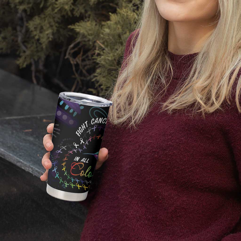 Australia Indigenous Aboriginal Arts Tumbler Cup Hummingbird - Fight Cancer In All Colors