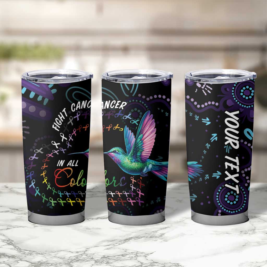 Australia Indigenous Aboriginal Arts Tumbler Cup Hummingbird - Fight Cancer In All Colors