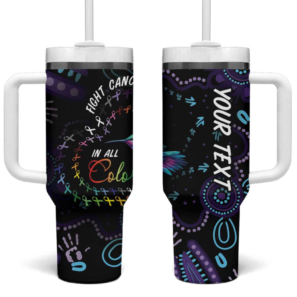 Australia Indigenous Aboriginal Arts Tumbler With Handle Hummingbird - Fight Cancer In All Colors