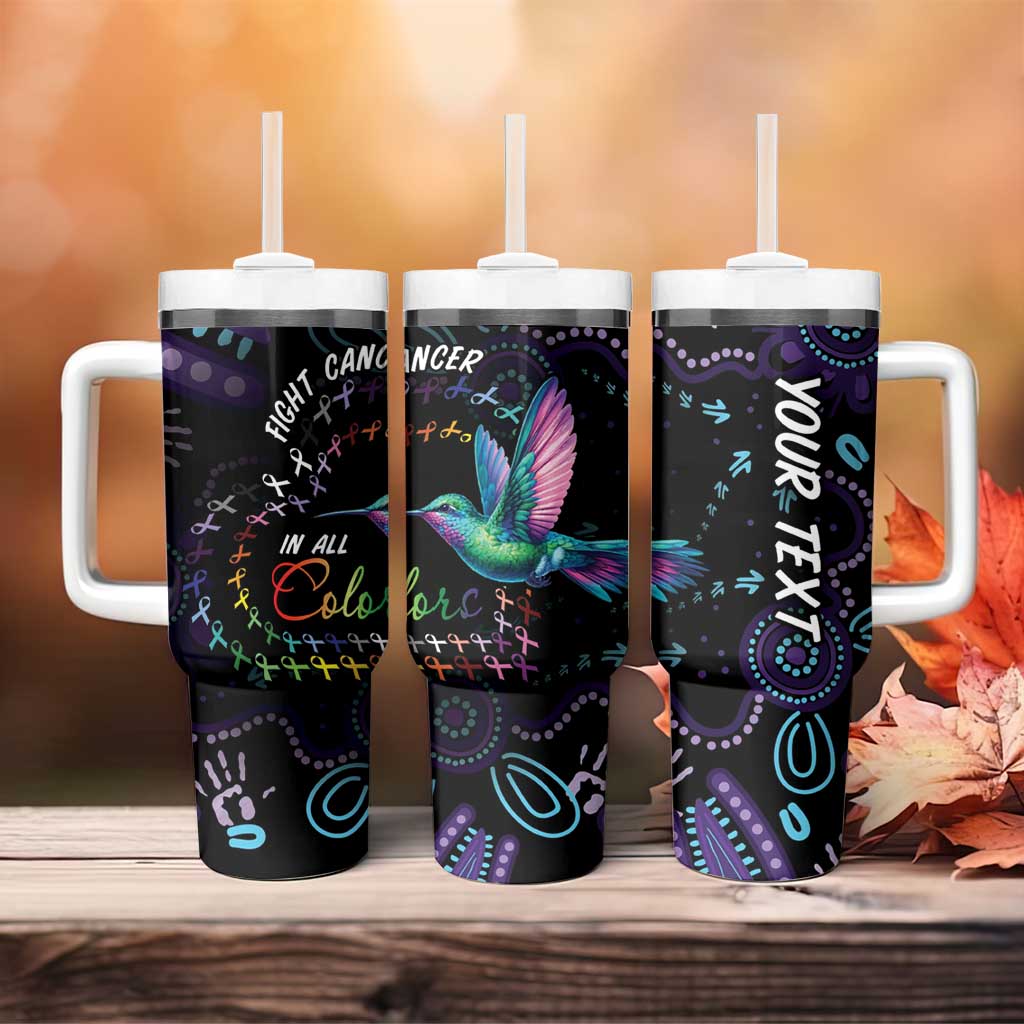 Australia Indigenous Aboriginal Arts Tumbler With Handle Hummingbird - Fight Cancer In All Colors