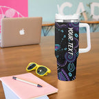 Australia Indigenous Aboriginal Arts Tumbler With Handle Hummingbird - Fight Cancer In All Colors