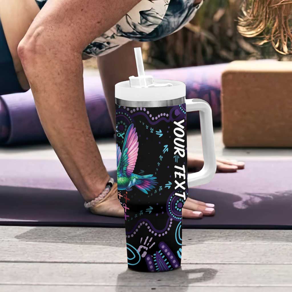Australia Indigenous Aboriginal Arts Tumbler With Handle Hummingbird - Fight Cancer In All Colors