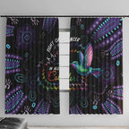 Australia Indigenous Aboriginal Arts Window Curtain Hummingbird - Fight Cancer In All Colors