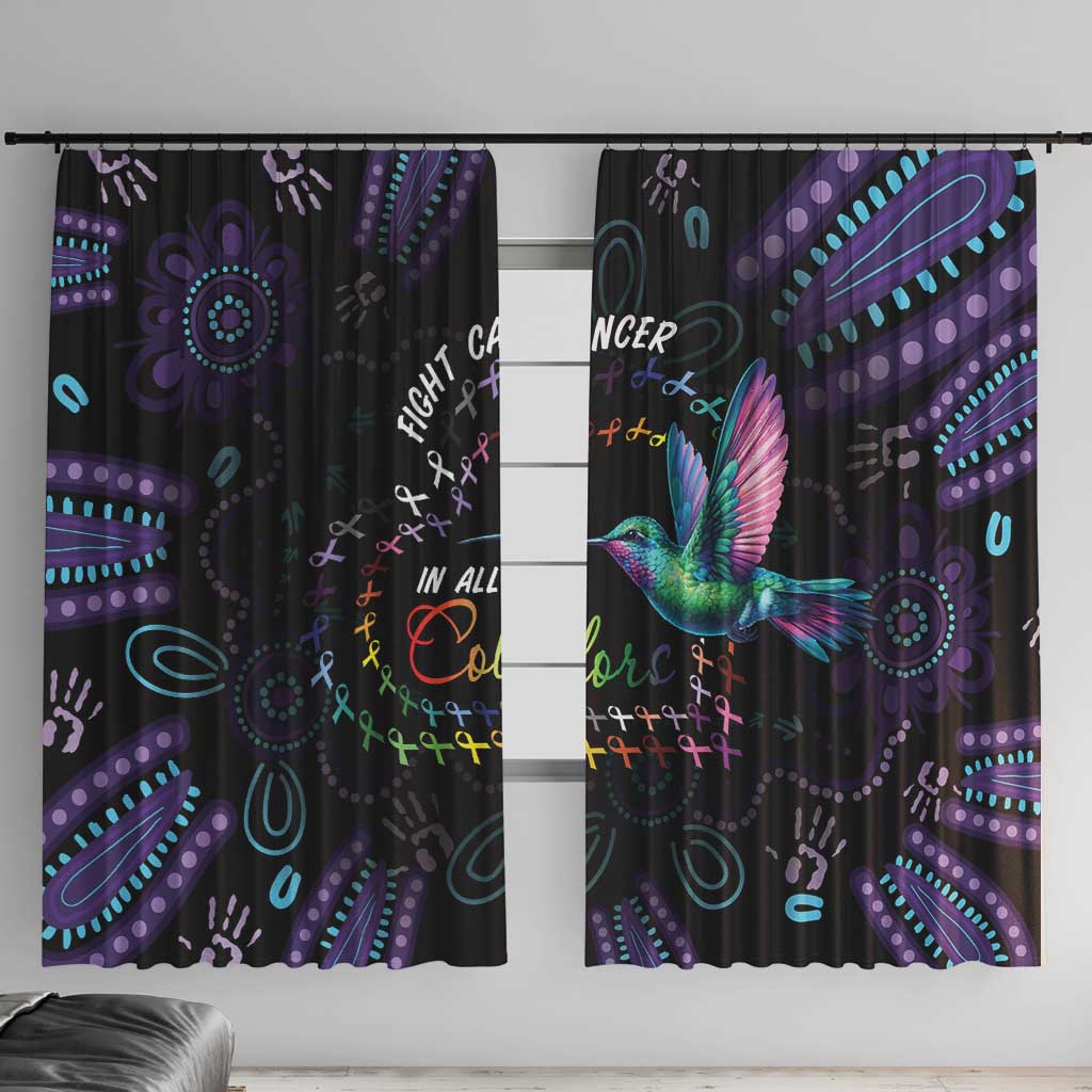 Australia Indigenous Aboriginal Arts Window Curtain Hummingbird - Fight Cancer In All Colors