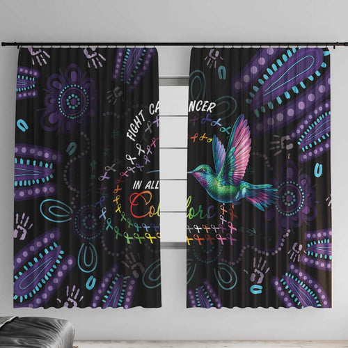 Australia Indigenous Aboriginal Arts Window Curtain Hummingbird - Fight Cancer In All Colors