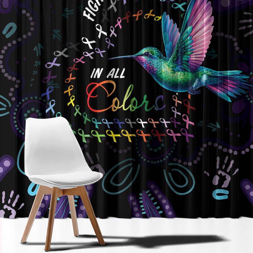Australia Indigenous Aboriginal Arts Window Curtain Hummingbird - Fight Cancer In All Colors