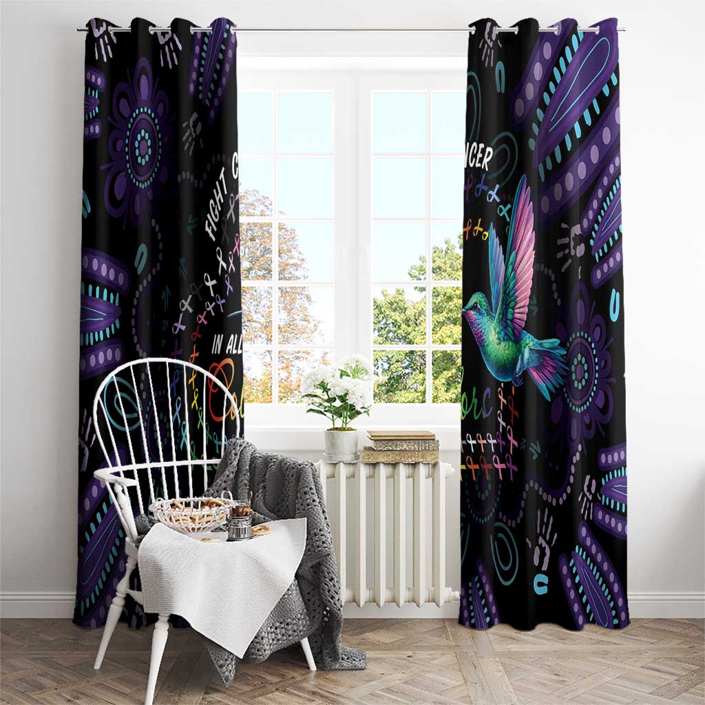 Australia Indigenous Aboriginal Arts Window Curtain Hummingbird - Fight Cancer In All Colors