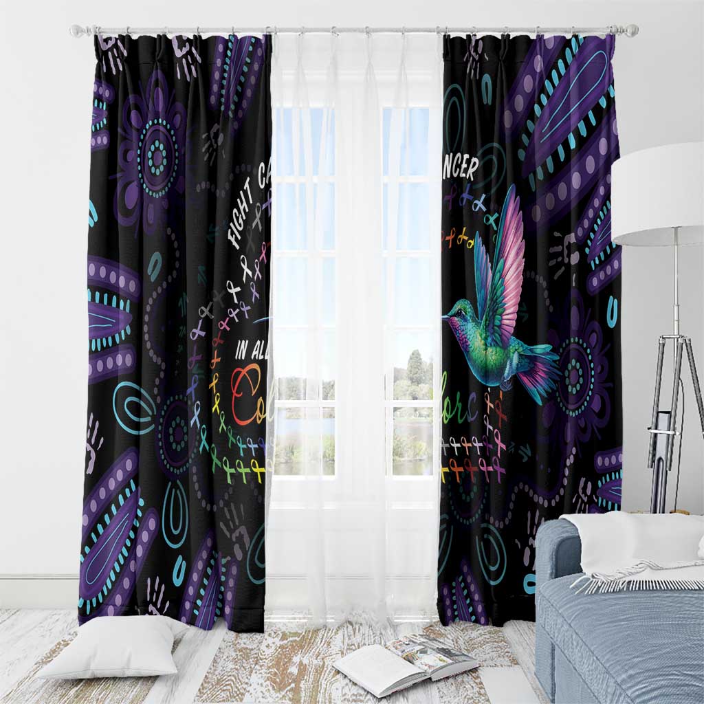 Australia Indigenous Aboriginal Arts Window Curtain Hummingbird - Fight Cancer In All Colors