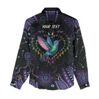 Australia Indigenous Aboriginal Arts Women Casual Shirt Hummingbird - Fight Cancer In All Colors