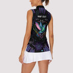 Australia Indigenous Aboriginal Arts Women Sleeveless Polo Shirt Hummingbird - Fight Cancer In All Colors