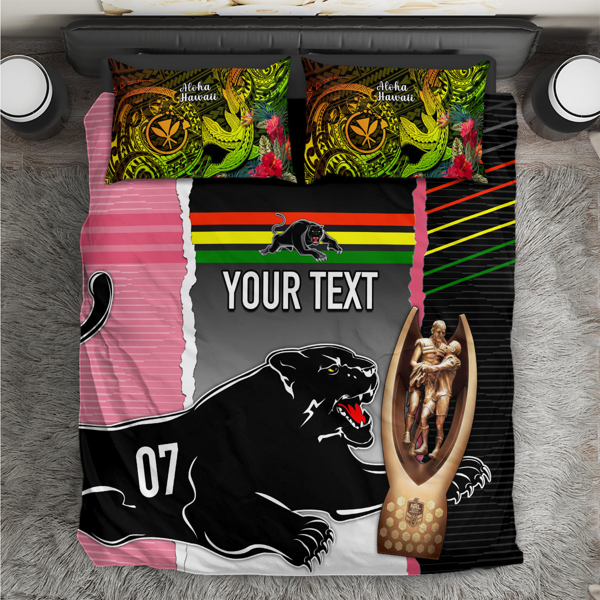 personalised-panther-rugby-nrl-premiers-bedding-set-panther-pride-black-pink-sporty-vibe