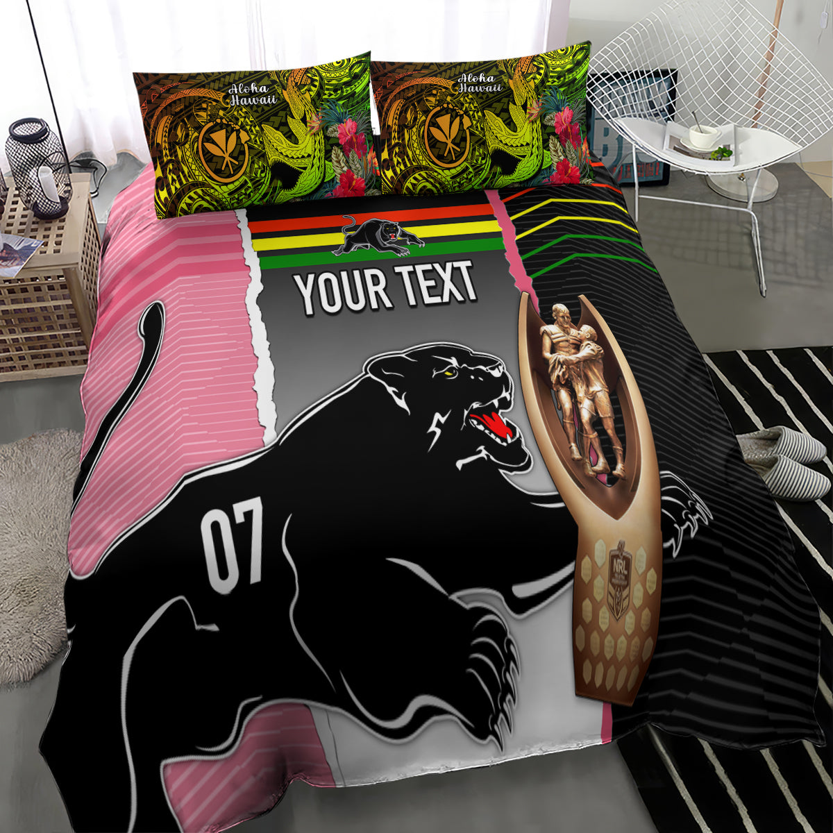 personalised-panther-rugby-nrl-premiers-bedding-set-panther-pride-black-pink-sporty-vibe