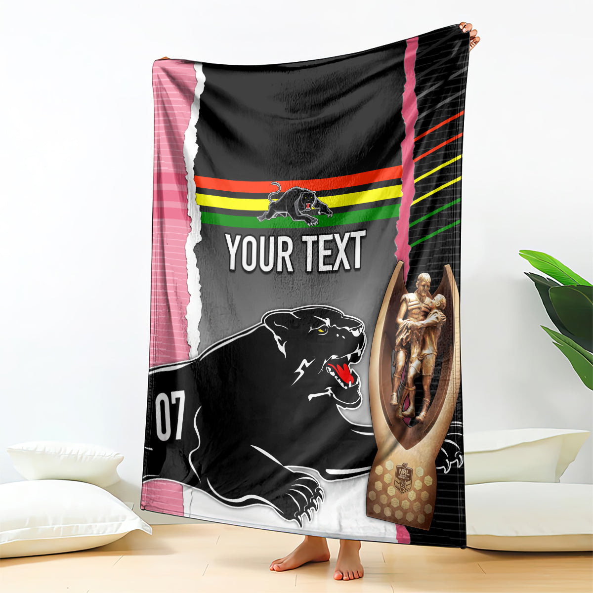 personalised-panther-rugby-nrl-premiers-blanket-panther-pride-black-pink-sporty-vibe