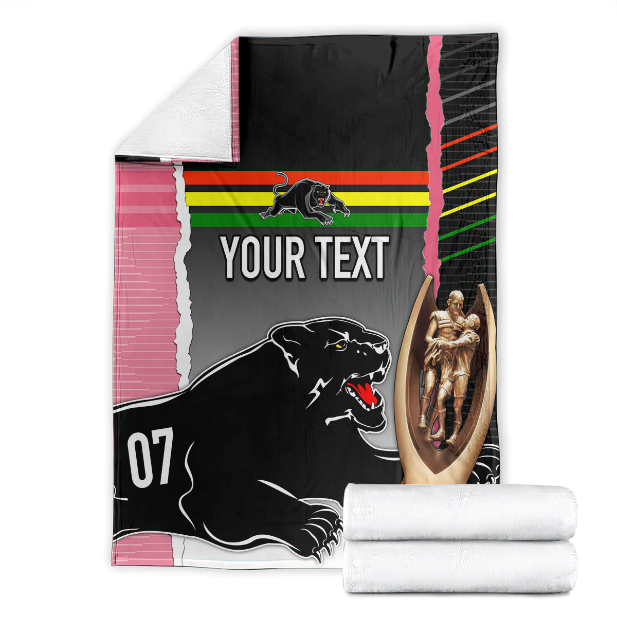 personalised-panther-rugby-nrl-premiers-blanket-panther-pride-black-pink-sporty-vibe
