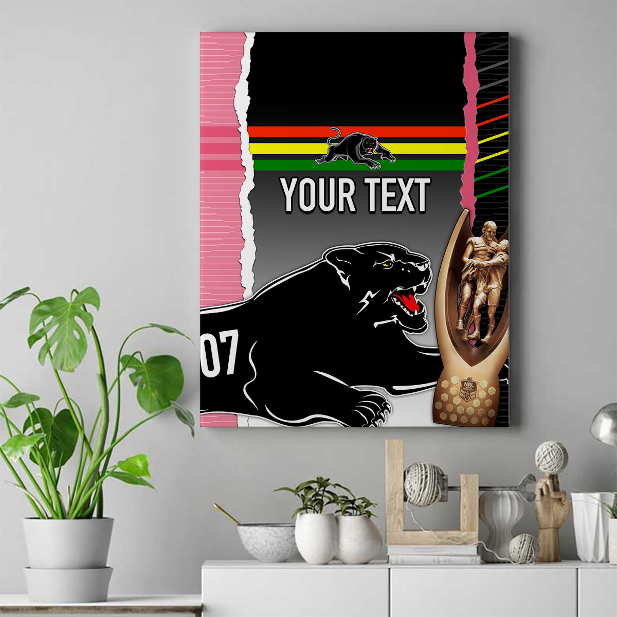 personalised-panther-rugby-nrl-premiers-canvas-wall-art-panther-pride-black-pink-sporty-vibe