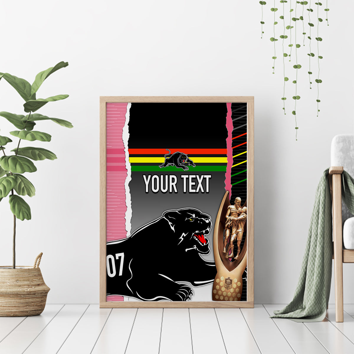 personalised-panther-rugby-nrl-premiers-canvas-wall-art-panther-pride-black-pink-sporty-vibe