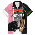 personalised-panther-rugby-nrl-premiers-family-matching-off-shoulder-maxi-dress-and-hawaiian-shirt-panther-pride-black-pink-sporty-vibe