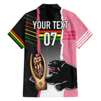 personalised-panther-rugby-nrl-premiers-family-matching-summer-maxi-dress-and-hawaiian-shirt-panther-pride-black-pink-sporty-vibe