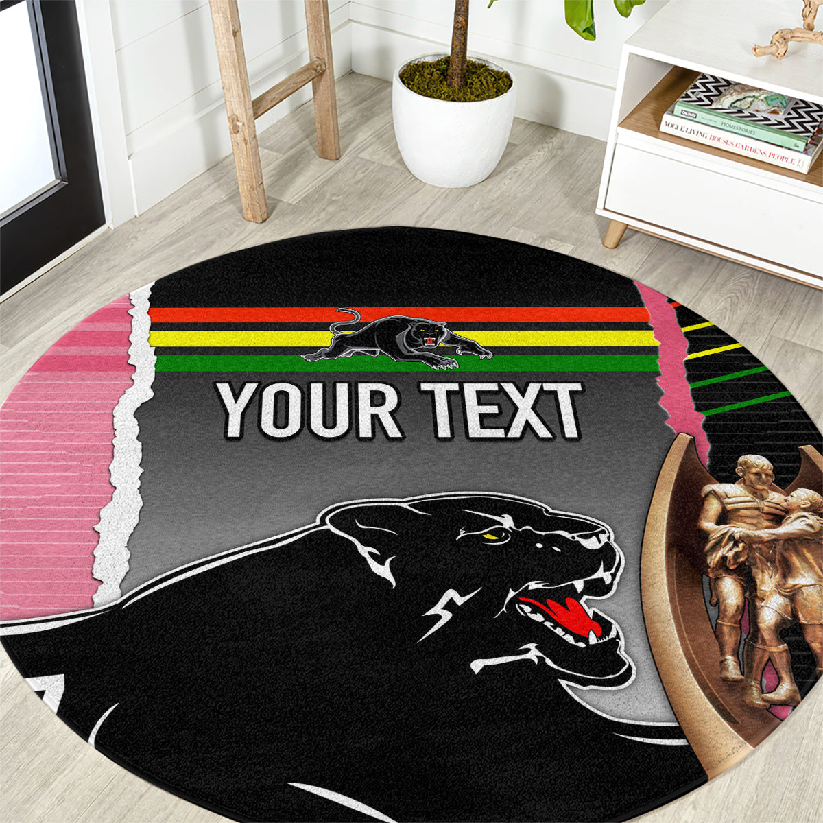 personalised-panther-rugby-nrl-premiers-round-carpet-panther-pride-black-pink-sporty-vibe