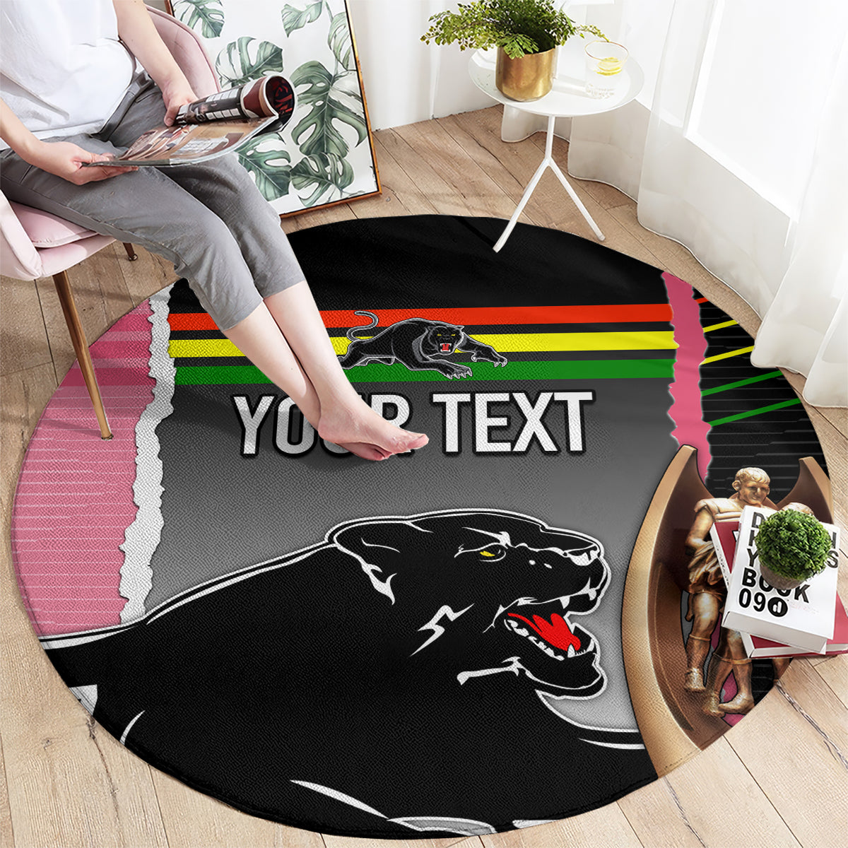 personalised-panther-rugby-nrl-premiers-round-carpet-panther-pride-black-pink-sporty-vibe