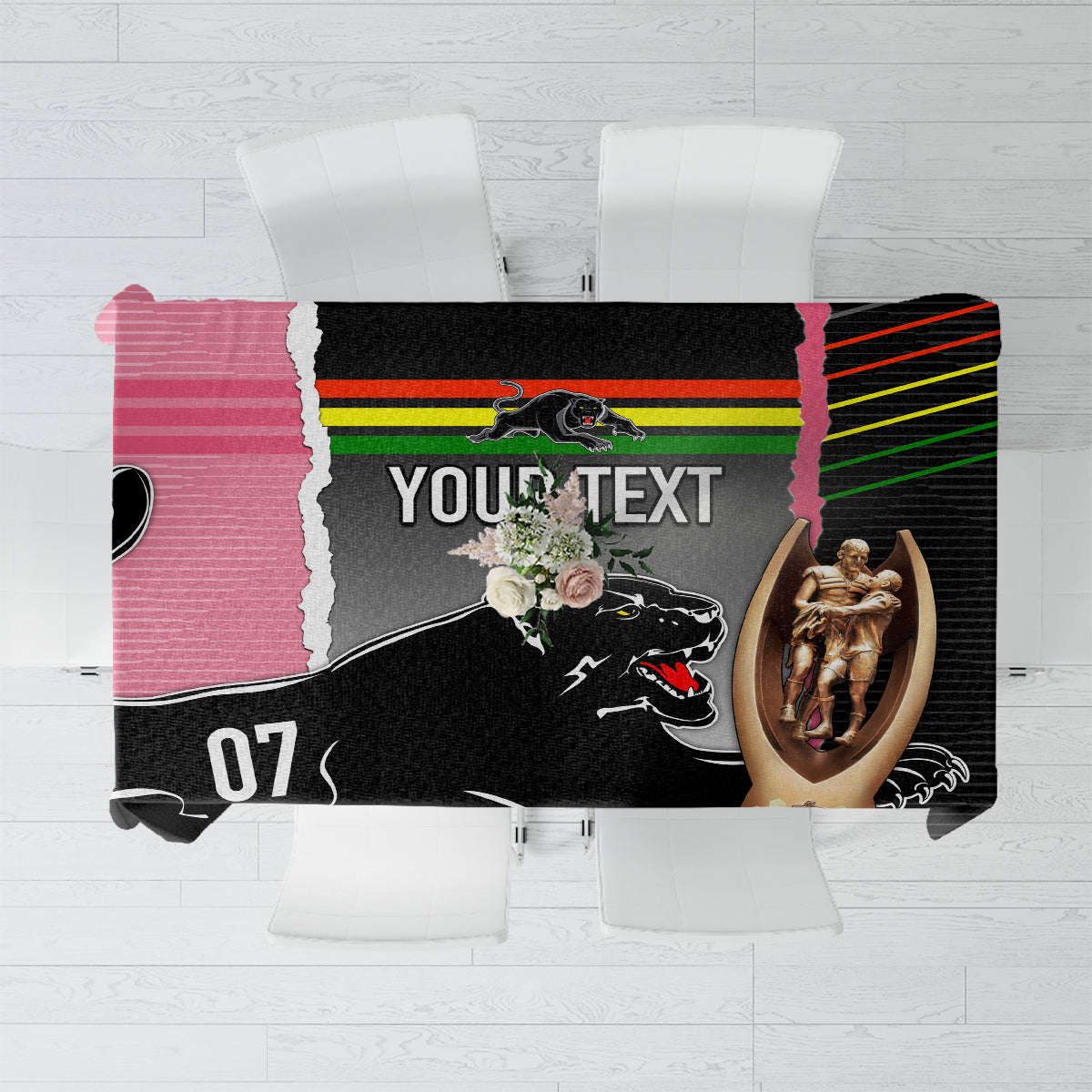 personalised-panther-rugby-nrl-premiers-tablecloth-panther-pride-black-pink-sporty-vibe