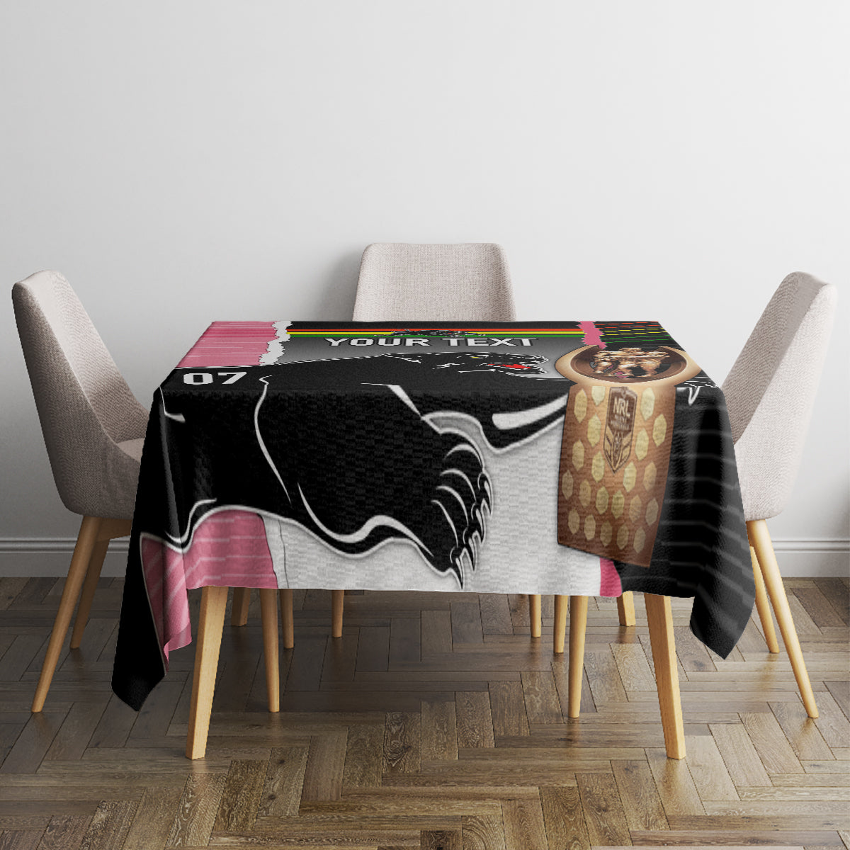 personalised-panther-rugby-nrl-premiers-tablecloth-panther-pride-black-pink-sporty-vibe
