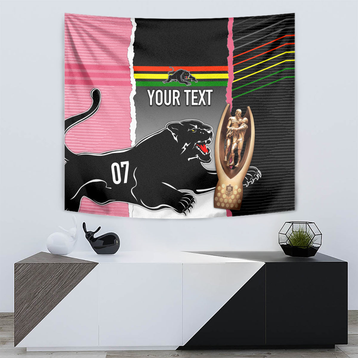 personalised-panther-rugby-nrl-premiers-tapestry-panther-pride-black-pink-sporty-vibe