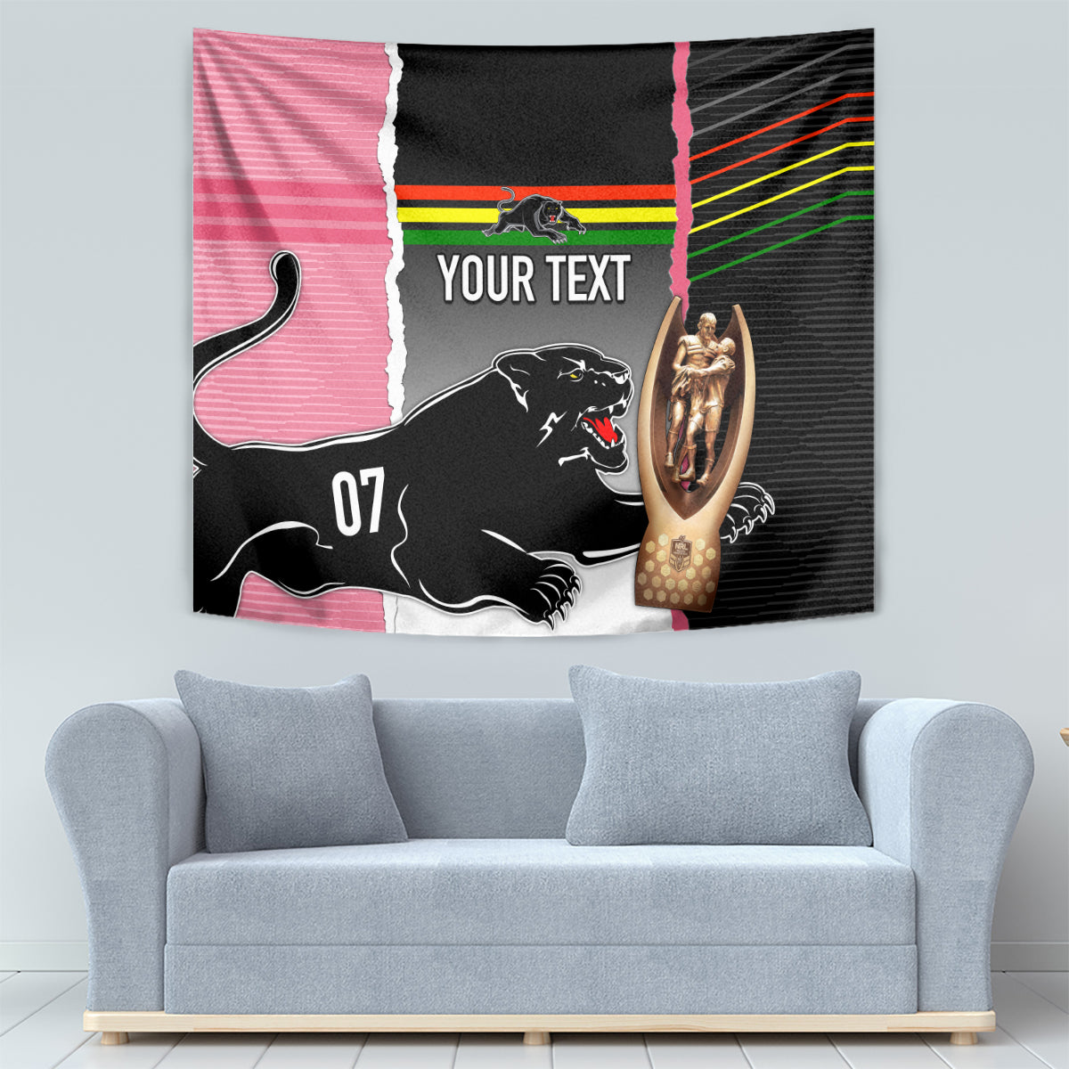 personalised-panther-rugby-nrl-premiers-tapestry-panther-pride-black-pink-sporty-vibe