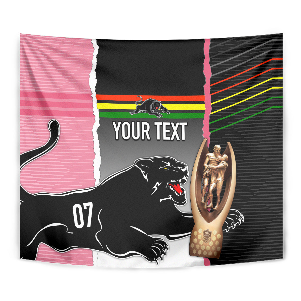 personalised-panther-rugby-nrl-premiers-tapestry-panther-pride-black-pink-sporty-vibe
