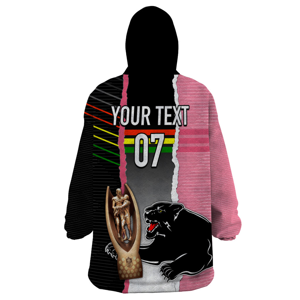 personalised-panther-rugby-nrl-premiers-wearable-blanket-hoodie-panther-pride-black-pink-sporty-vibe