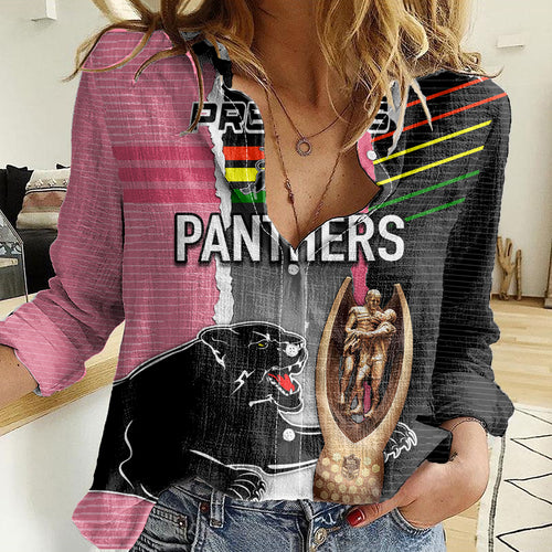 personalised-panther-rugby-nrl-premiers-women-casual-shirt-panther-pride-black-pink-sporty-vibe