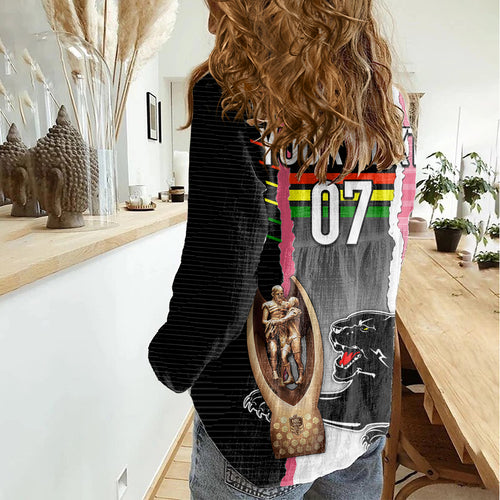 personalised-panther-rugby-nrl-premiers-women-casual-shirt-panther-pride-black-pink-sporty-vibe