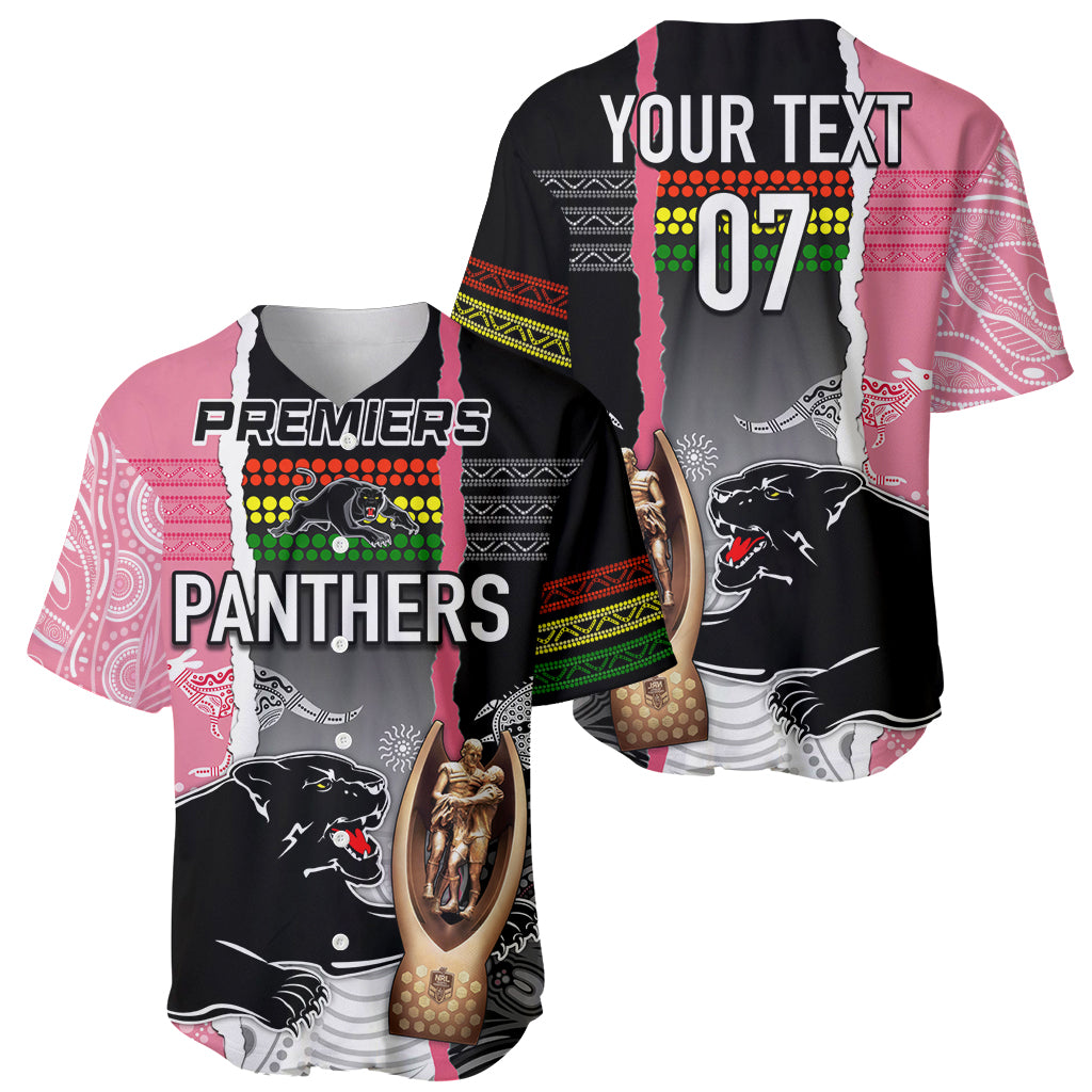 personalised-panther-rugby-nrl-premiers-baseball-jersey-panther-pride-black-pink-aboriginal-mix-art