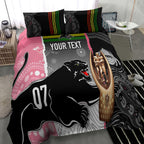 personalised-panther-rugby-nrl-premiers-bedding-set-panther-pride-black-pink-aboriginal-mix-art