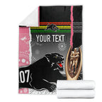 personalised-panther-rugby-nrl-premiers-blanket-panther-pride-black-pink-aboriginal-mix-art
