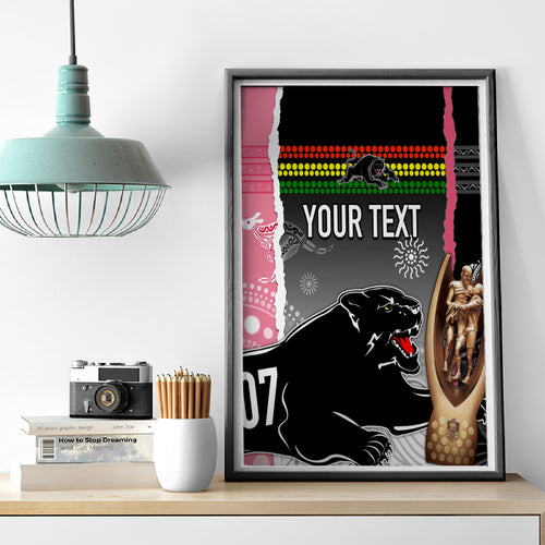 personalised-panther-rugby-nrl-premiers-canvas-wall-art-panther-pride-black-pink-aboriginal-mix-art