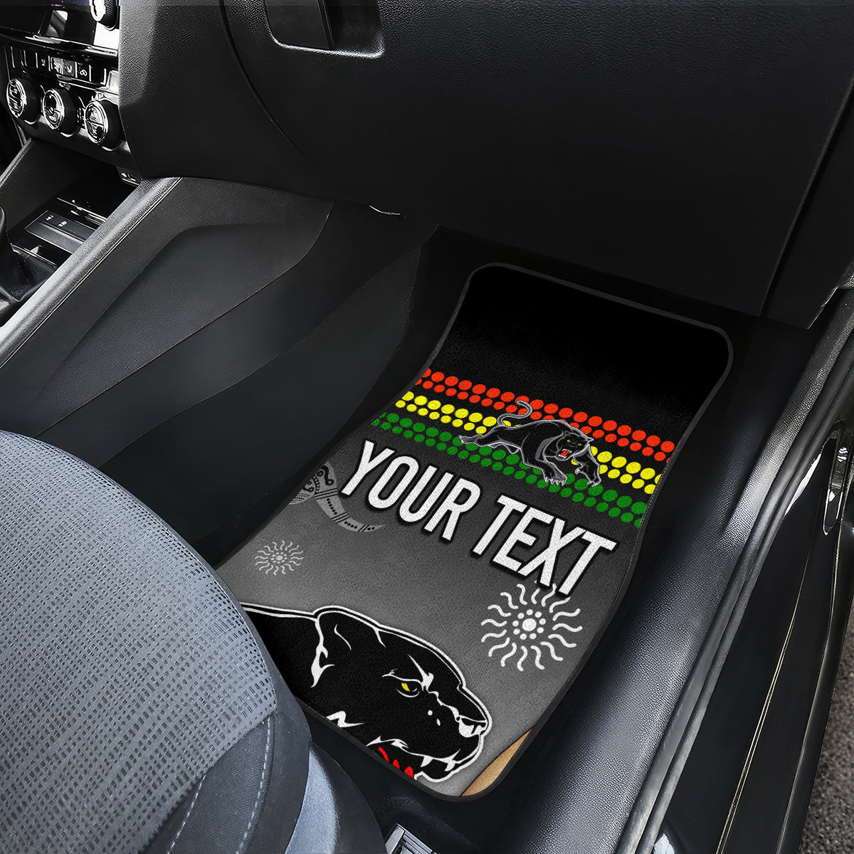 personalised-panther-rugby-nrl-premiers-car-mats-panther-pride-black-pink-aboriginal-mix-art