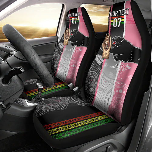 personalised-panther-rugby-nrl-premiers-car-seat-cover-panther-pride-black-pink-aboriginal-mix-art