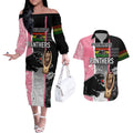 personalised-panther-rugby-nrl-premiers-couples-matching-off-the-shoulder-long-sleeve-dress-and-hawaiian-shirt-panther-pride-black-pink-aboriginal-mix-art